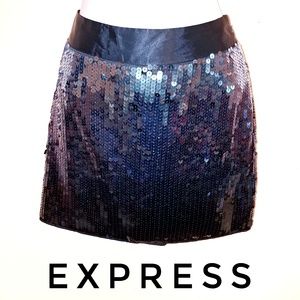 Express ombre blue sequined skirt